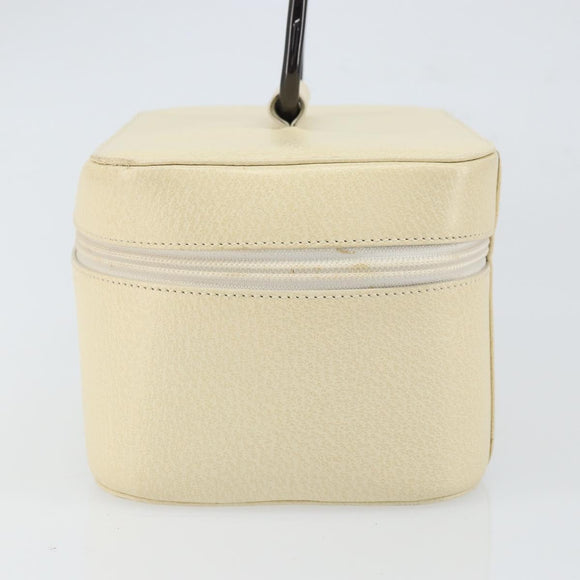 GUCCI Vanity Cosmetic Pouch Leather White 039 1705 0710 Auth 165112