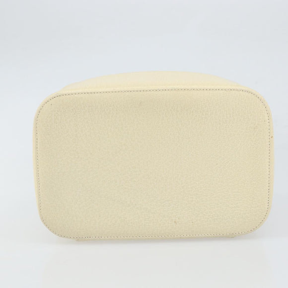 GUCCI Vanity Cosmetic Pouch Leather White 039 1705 0710 Auth 165112