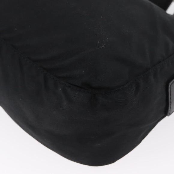 PRADA Shoulder Bag Nylon Black Silver Auth 165115