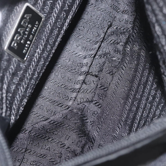 PRADA Shoulder Bag Nylon Black Silver Auth 165115
