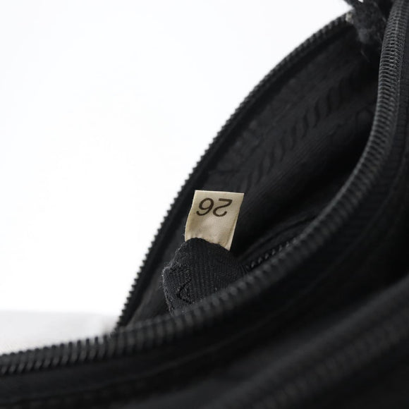PRADA Shoulder Bag Nylon Black Silver Auth 165115