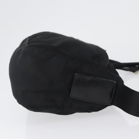PRADA Shoulder Bag Nylon Black Silver Auth 165115