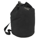 PRADA Purse Shoulder Bag Nylon Black Silver Auth 165116-1