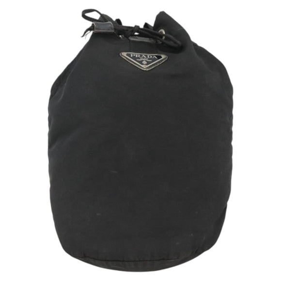 PRADA Purse Shoulder Bag Nylon Black Silver Auth 165116