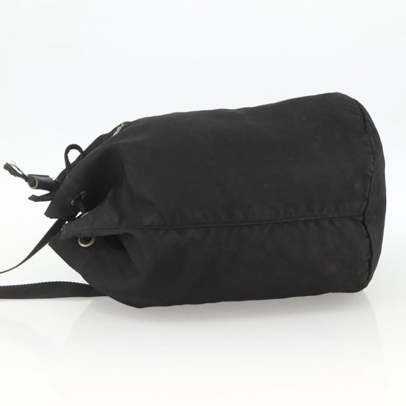PRADA Purse Shoulder Bag Nylon Black Silver Auth 165116
