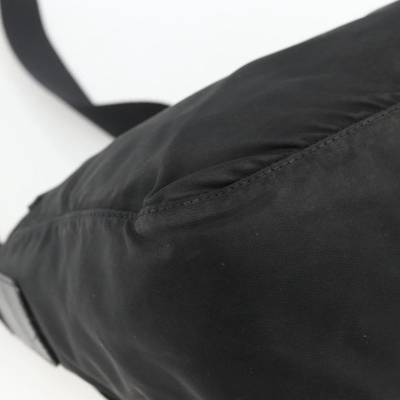 PRADA Shoulder Bag Nylon Black Silver Auth 165117