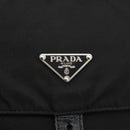 PRADA Shoulder Bag Nylon Black Silver Auth 165117-20