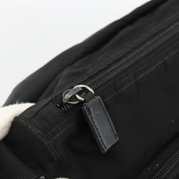 PRADA Shoulder Bag Nylon Black Silver Auth 165117