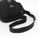 PRADA Shoulder Bag Nylon Black Silver Auth 165117-7
