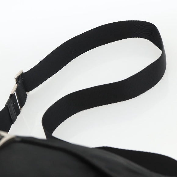PRADA Shoulder Bag Nylon Black Silver Auth 165117