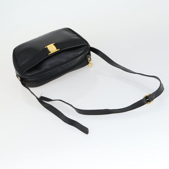 Salvatore Ferragamo Shoulder Bag Leather 3 Set Brown Black Auth 165121