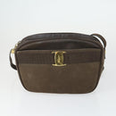Salvatore Ferragamo Shoulder Bag Leather 3 Set Brown Black Auth 165121-2