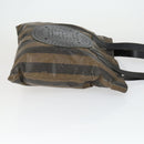 FENDI Pecan Canvas Zucca Canvas Hand Bag Leather 3 Set Brown Black Auth 165122-4