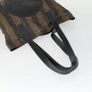 FENDI Pecan Canvas Zucca Canvas Hand Bag Leather 3 Set Brown Black Auth 165122-5