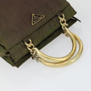 PRADA Shoulder Bag Nylon 3 Set Khaki Black Auth 165124-12