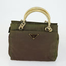 PRADA Shoulder Bag Nylon 3 Set Khaki Black Auth 165124-9