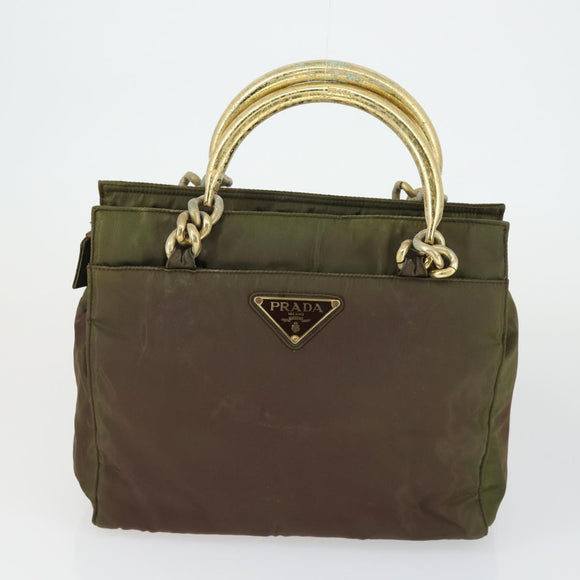 PRADA Shoulder Bag Nylon 3 Set Khaki Black Auth 165124