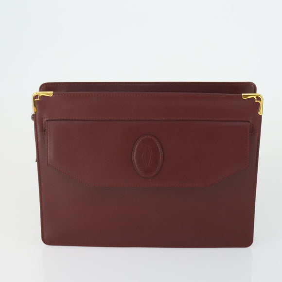Christian Dior Valentino Dunhill Cartier Bag Leather 4 Set Bordeaux Auth 165125