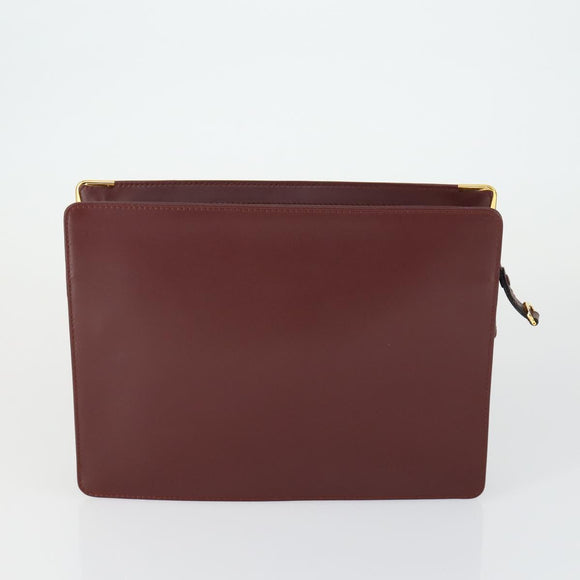 Christian Dior Valentino Dunhill Cartier Bag Leather 4 Set Bordeaux Auth 165125