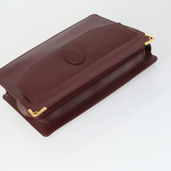Christian Dior Valentino Dunhill Cartier Bag Leather 4 Set Bordeaux Auth 165125