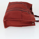 HERMES Fourre Tout Hand Bag Canvas 3 Set Gray Black Red Auth 165128-11
