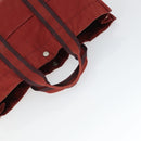 HERMES Fourre Tout Hand Bag Canvas 3 Set Gray Black Red Auth 165128-12