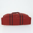HERMES Fourre Tout Hand Bag Canvas 3 Set Gray Black Red Auth 165128-14