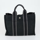 HERMES Fourre Tout Hand Bag Canvas 3 Set Gray Black Red Auth 165128-17