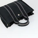 HERMES Fourre Tout Hand Bag Canvas 3 Set Gray Black Red Auth 165128-19