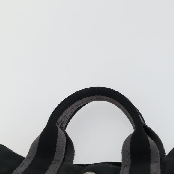 HERMES Fourre Tout Hand Bag Canvas 3 Set Gray Black Red Auth 165128