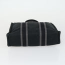 HERMES Fourre Tout Hand Bag Canvas 3 Set Gray Black Red Auth 165128-21