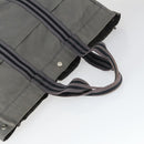 HERMES Fourre Tout Hand Bag Canvas 3 Set Gray Black Red Auth 165128-5