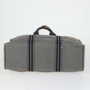 HERMES Fourre Tout Hand Bag Canvas 3 Set Gray Black Red Auth 165128-7