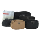 PRADA Sports Pouch Nylon 6 Set Brown Black Light blue Auth 165132-1
