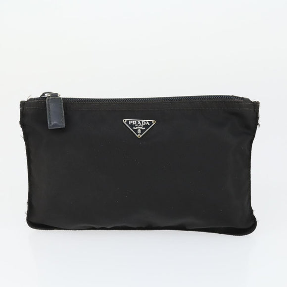 PRADA Sports Pouch Nylon 6 Set Brown Black Light blue Auth 165132