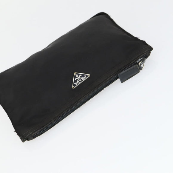 PRADA Sports Pouch Nylon 6 Set Brown Black Light blue Auth 165132