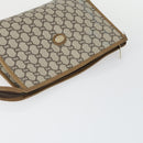 GUCCI GG Plus Supreme Clutch Bag PVC Leather 2 Set Beige Auth 165135-5