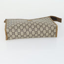 GUCCI GG Plus Supreme Clutch Bag PVC Leather 2 Set Beige Auth 165135-6