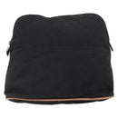 HERMES Bolide Pouch GM Canvas Black Gold Auth 165136-13