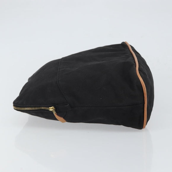 HERMES Bolide Pouch GM Canvas Black Gold Auth 165136