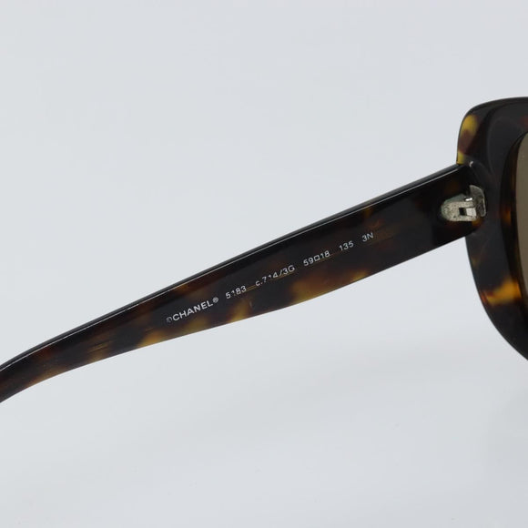 CHANEL Sunglasses plastic Black CC Auth 165138