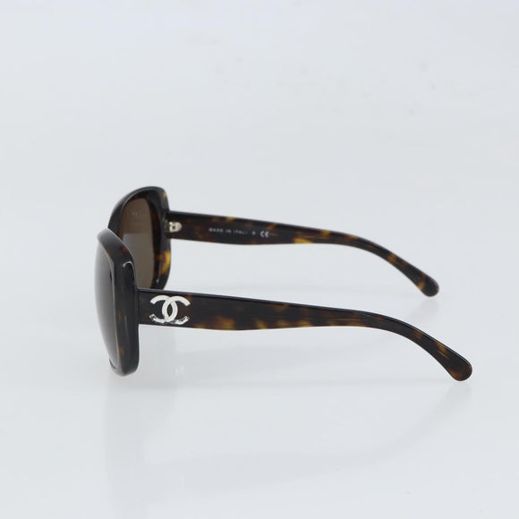 CHANEL Sunglasses plastic Black CC Auth 165138