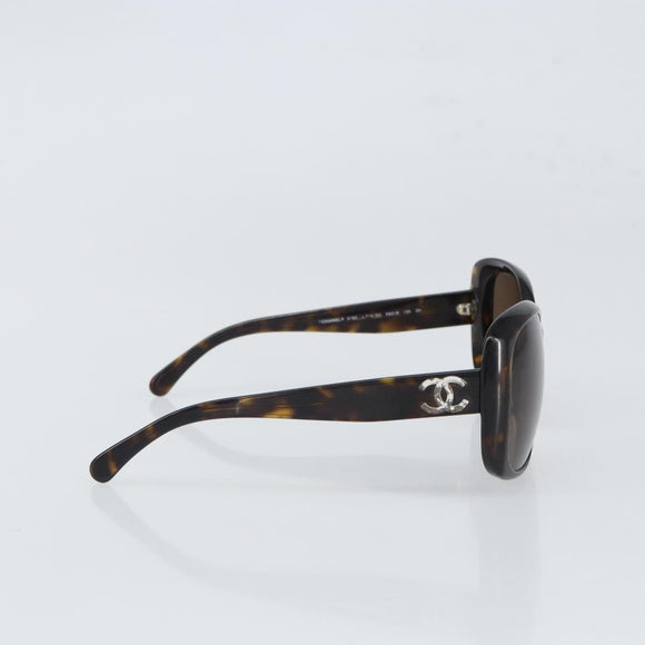 CHANEL Sunglasses plastic Black CC Auth 165138