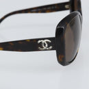 CHANEL Sunglasses plastic Black CC Auth 165138-8