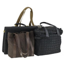 BVLGARI BALLY CHANEL SAINT LAURENT Bag Nylon Leather 4 Set Black Auth 165147-1