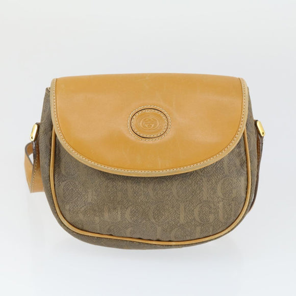 GUCCI GG Canvas Shoulder Bag Nylon Leather 4 Set Black Beige Auth 165149