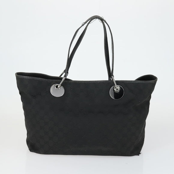 GUCCI GG Canvas Shoulder Bag Nylon Leather 4 Set Black Beige Auth 165149