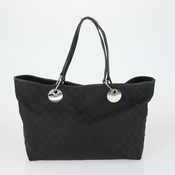 GUCCI GG Canvas Shoulder Bag Nylon Leather 4 Set Black Beige Auth 165149