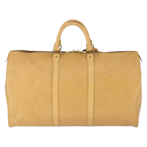 LOUIS VUITTON Epi Keepall 50 Boston Bag Beige M42941 LV Auth 165160