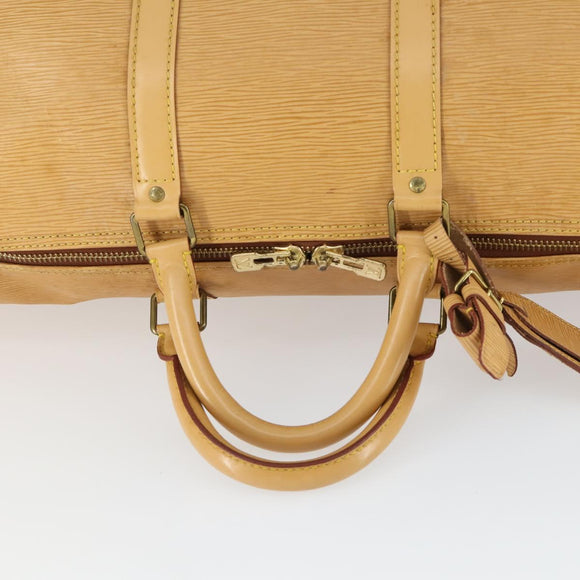 LOUIS VUITTON Epi Keepall 50 Boston Bag Beige M42941 LV Auth 165160